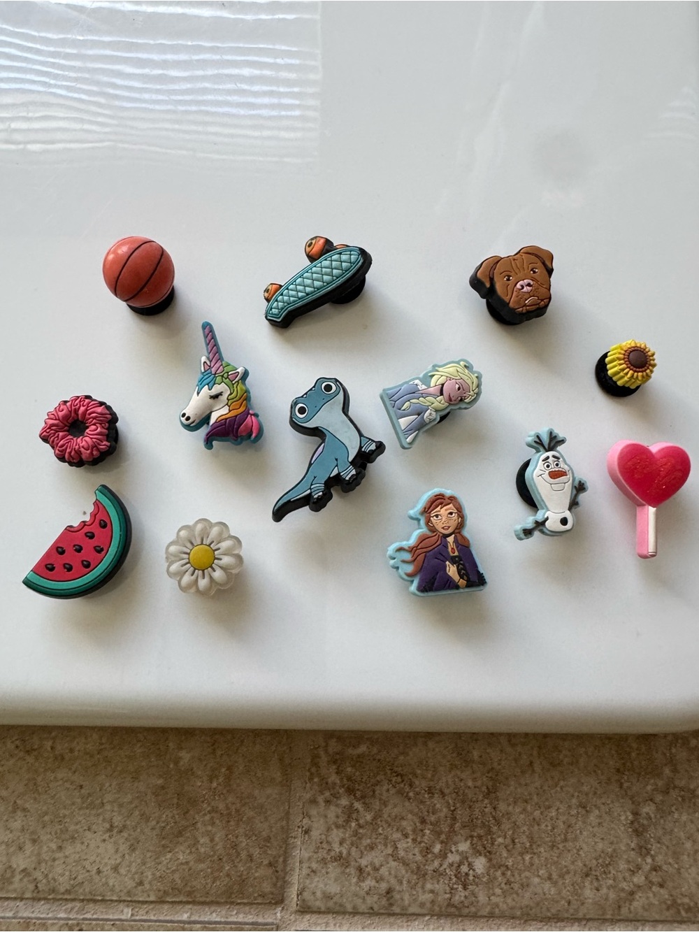 CROCS Assorted Kids Shoe Charms - Pink, Blue, White, Red, Yellow, Green